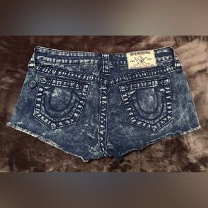True Religion Cutoff Concept Blue Jean Shorts. Size 26.
